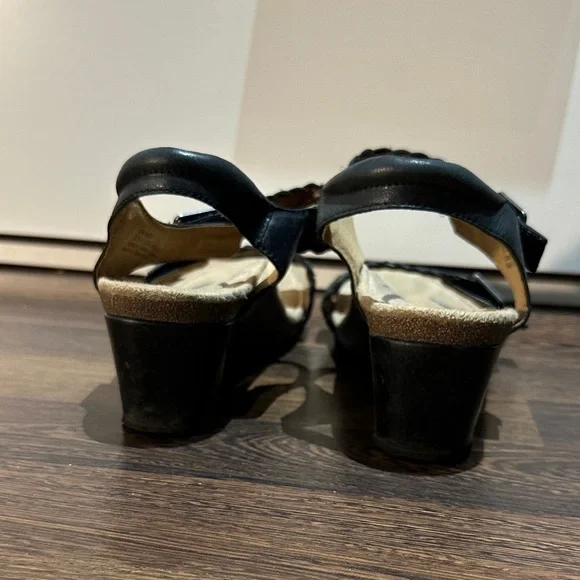Aetrex Black Woven Wedge Sandals (SIZE: USA 10) - Picture 10 of 13